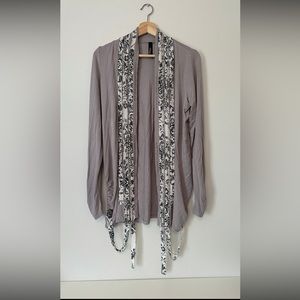 BKE Boutique Grey Lightweight Long Sleeve Cardigan Medium